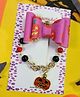 Kamule Halloween Theme Bow Applique Spooky Pumpkin Charm Detailed Jewellery Combo Set -  Pink & Black