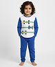 Orange Sugar 100% Cotton Knit Full Sleeves F1 Cars Printed Night Suit Set - Blue