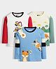 Orange Sugar 100% Cotton Knit Pack Of 3 Full Sleeves Animals Printed Tees - Multi Colour