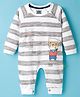 Mini Taurus Interlock Knit Full Sleeves Romper With Animal Print - Grey