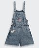 Barbie by Tiny Girl Denim Woven Mattel Featuring Sleeveless Character Printed Dungaree - Blue