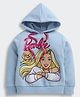 Barbie by Tiny Girl Woven Mattel Featuring Full Sleeves Character Printed Light Winter Hooded Sweatshirt - Powder Blue