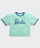 Barbie by Tiny Girl Cotton Knit Half Sleeves Brand Name Printed Tee - Aqua Blue