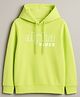 Bubble Berry Knit Full Sleeves Alpha Vibes Text Printed Hooded Oversized Winter Sweatshirt - Lime Green