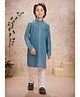 Lagorii Silk Woven Full Sleeves Threadwork Detailed Sequins Embellished Kurta Pyjama Set - Light Blue