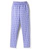 Tango Single Jersey Knit Full Length Lounge Pant with Leaf Print - Blue