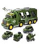 Kidology 5-in-1 Friction-Powered Military Army Truck Toy Set - Dark Green