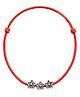 Darshraj Jewels 925 Sterling Silver Flower Beads Thread Handmade Anklet - Red