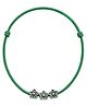 Darshraj Jewels 925 Sterling Silver Flower Beads Thread Handmade Anklet - Green