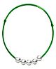 Darshraj Jewels 925 Sterling Silver 5 Ball Handmade Thread Anklet - Green