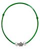Darshraj Jewels Handmade Thread Anklet with 925 Sterling Silver Flower & Balls - Green