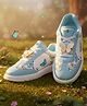 Hopits Butterfly Applique Detailed & Floral Designed Lace Up Sneakers - Light Blue