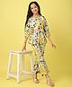 ISHTI Cambric Woven Floral Printed Top & Coordinating Pant With Three Fourth Sleeves Shrug Set - Yellow