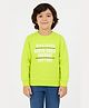 Sportking Cotton Blend Knit Full Sleeves Dream Now Text Printed Light Winter Sweatshirt - Pista Green
