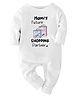 Zeezeezoo 100% Cotton Knit Family Theme Full Sleeves Mamis Future Shopping Partner Text Printed Romper - White