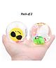 Sanjary Flashing Glitter Smile Water Bouncing LED Light Ball 65mm Pack of 2 for Kid Children Toys color design may vary