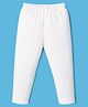 Ollypop Cotton Knit Full Length Solid Black Leggings - White