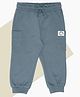 Pantaloons Baby Cotton Knit  Dinosaur Patch Detailed Joggers - Blue
