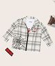 Pantaloons Baby Cotton Woven Marvel Featuring Full Sleeves Spiderman Printed Tartan Checked Shirt with Tee - White