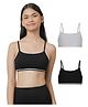 Charm n Cherish Cotton Blend Knit Pack Of 2 Solid Beginners Bras - Black & Grey