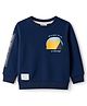 Ollypop Looper Knit Full Sleeves Sweatshirt With Text Print - Navy Blue