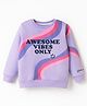 Ollypop Looper Knit Full Sleeves Sweatshirt With Racing Print - Lavender