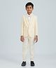 KIDS ISLAND Knit Full Sleeves Solid 4 Piece Party Suit With Bow Set - Cream
