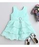 The Magic Wand Sleeveless Heart Applique Detailed Tiered Dress - Blue