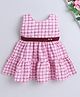 The Magic Wand Cotton Woven Sleeveless Checked Dress - Pink