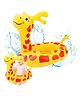 Azhari Giraffe Shaped Inflatable Swimming Ring with Double Handle For kids