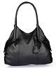 Fostelo Women's Vegan Leather Jane Handbag Shoulder Bag Ladies Purse (Black) (Large)