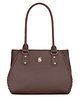 Fostelo Women's Vegan Leather Buenos Luxe Shoulder Bag | Ladies Purse Handbag (Brown) (Large)