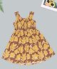 Pantaloons Junior Cotton Woven Sleeveless Floral Printed Dress - Brown