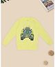 Pantaloons Junior Cotton Knit Full Sleeves Monster Truck Printed Light Winter Sweatshirt - Limegreen