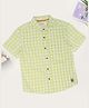 Pantaloons Junior Cotton Woven Half Sleeves Gingham Checked Shirt - Limegreen