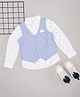 Pantaloons Junior Cotton Woven Full Sleeves Abstract Printed Shirt With Waistcoat - White
