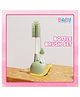BabySafeHouse Silicon Bottle Cleaning Brush Set with Stand, Includes Feeding Bottle Cleaner, Nipple & Straw Cleaner- Set of 3 (Green Color)