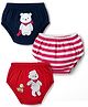 Doodle Poodle 100% Cotton Knit Briefs with Bear Print & Stripes Pack of 3 - Red White & Navy Blue