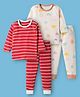 Kidi Wav Full Sleeves Striped Tee & Pajama Set - Multi Colour