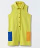 Spunkies Cotton Woven  Sleeveless Solid Jumpsuit - Yellow