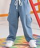 Spunkies Cotton Woven Solid Cargo Pants - Blue