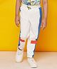 Spunkies Cotton Knit Colour Blocked Lounge & Track Pants - White