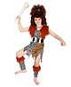 Little Surprise Box Blended Halloween Theme Full Sleeves Stone Age Boy Costume Set With Neck Piece Head Tie Up & Leg Bands - Multi Colour