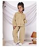 NEUDIS Corduroy Woven Solid  Jacket & Pants Set - Beige
