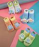 Yellow Bee Cotton Knit Pack Of 4 Car & Animals 3D Applique Detailed Socks - Multi Colour