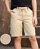 Pine Kids Cotton Woven Above Knee Length Solid Shorts - Beige