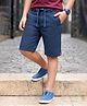 Pine Kids Cotton Woven Above Knee Length Solid Shorts - Navy Blue