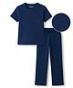 Pine Kids Drop Needle  Half Sleeves Solid Colour Co-ords Night Suit - Navy Blue