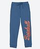 Wear Your Mind Cotton Knit  Baseball Text Printed Jogger - Royal Blue