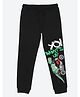 Wear Your Mind Cotton Knit Typography & Dinosaur Printed Jogger - Black